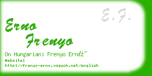 erno frenyo business card